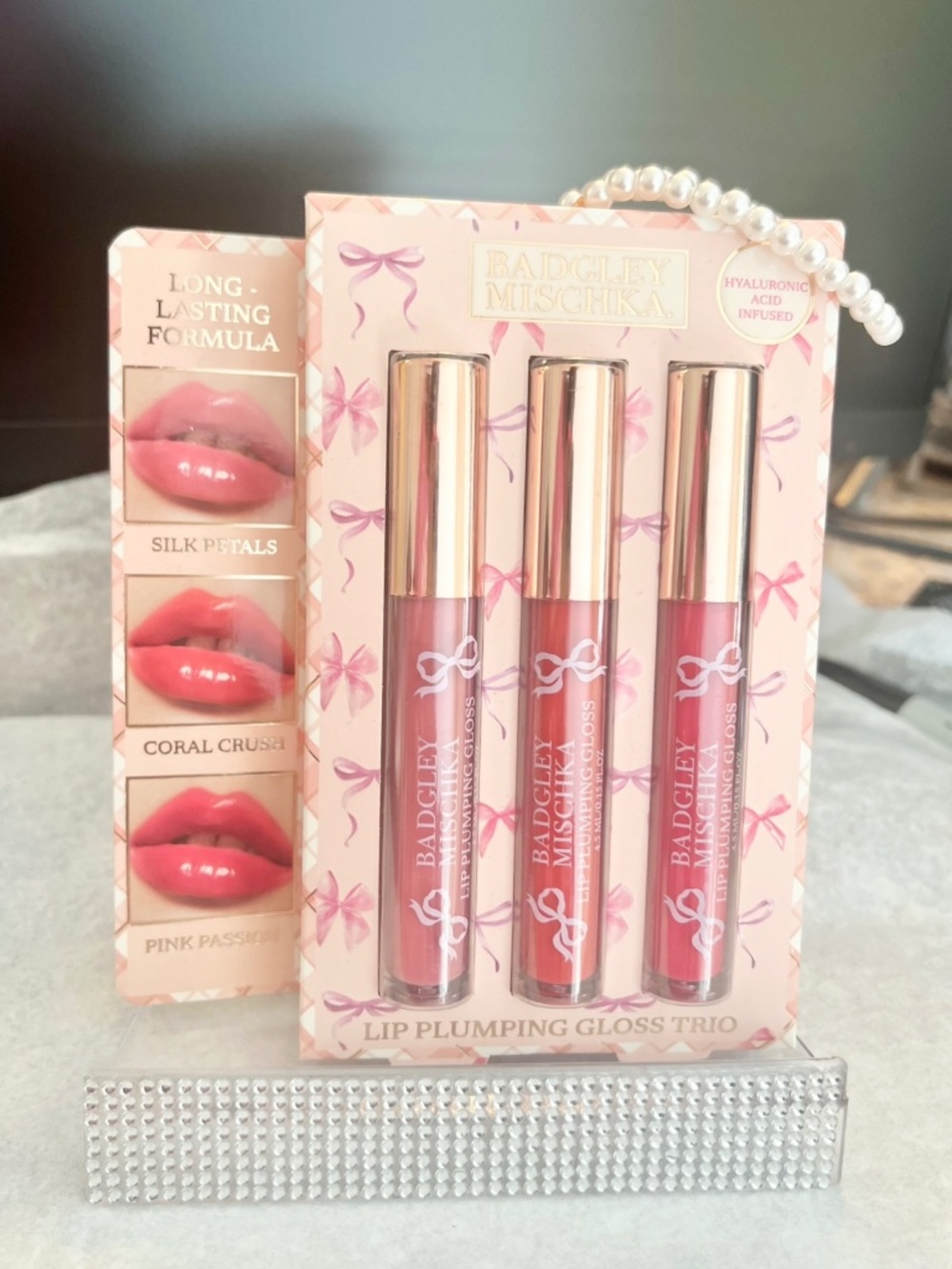 Badgley Mischka Lip Plumping Gloss Trio NIP